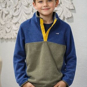NWT Class Club Blue and Olive Kids Fleece Pullover